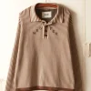 Knitwear<BODE Hester Street Polo - Brown/Cream