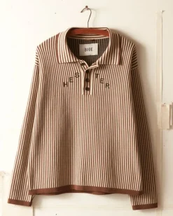 Knitwear<BODE Hester Street Polo - Brown/Cream
