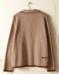 Knitwear<BODE Hester Street Polo - Brown/Cream