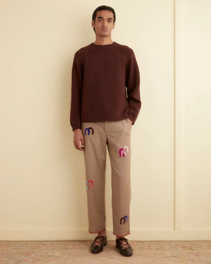 Trousers & Pants<BODE Horseshoe Trousers Oatmeal