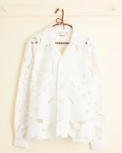 Shirts<BODE Hosta Cutwork Long Sleeve Shirt - Xs White