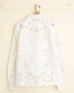 Shirts<BODE Hosta Cutwork Long Sleeve Shirt - Xs White