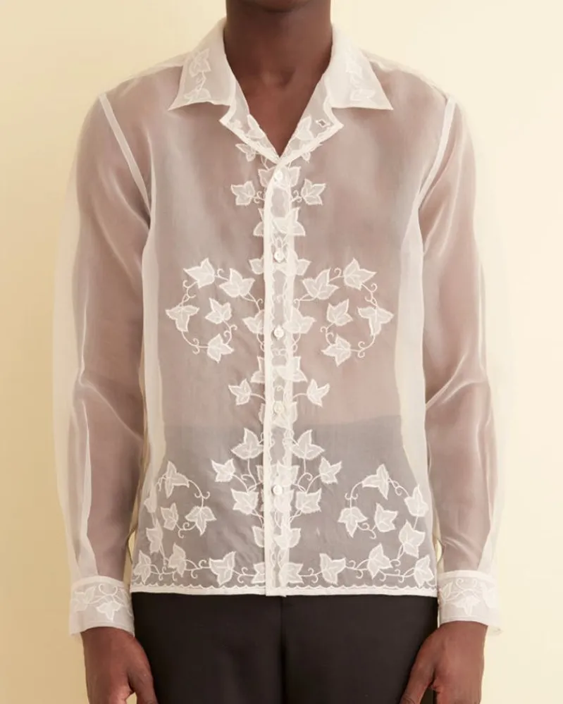 Shirts<BODE Ivy Applique Long Sleeve Shirt White