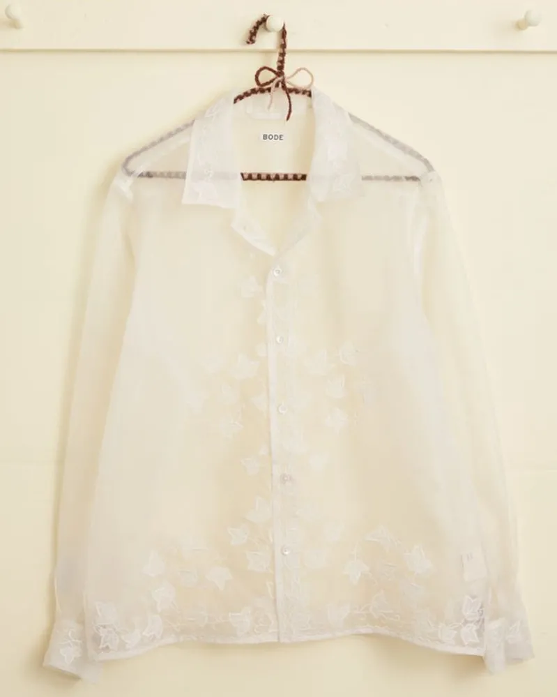 Shirts<BODE Ivy Applique Long Sleeve Shirt White
