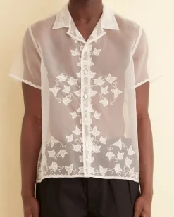 Shirts<BODE Ivy Applique Short Sleeve Shirt White