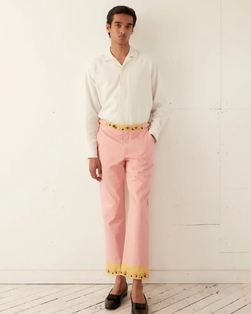 Trousers & Pants<BODE Jeweled Ivy Trousers Pink