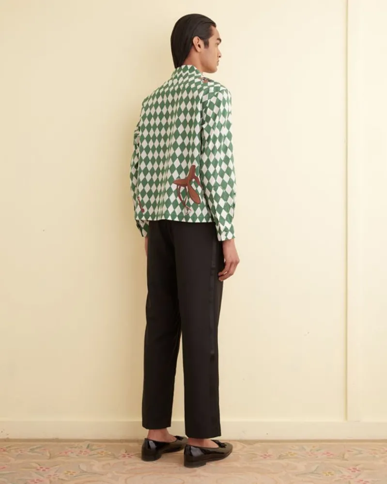 Shirts<BODE Jockey Diamond Long Sleeve Shirt Green/Multi