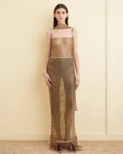 Dresses<BODE Lame Lace Dress Gold