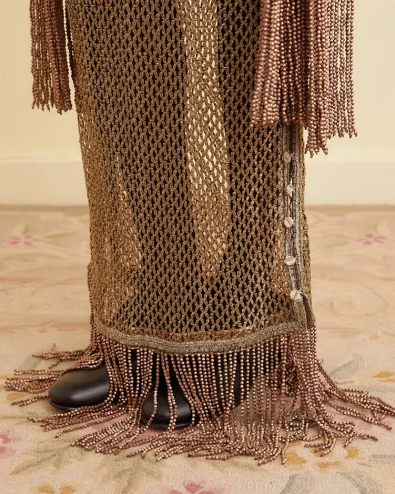 Dresses<BODE Lame Lace Dress Gold