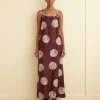 Dresses<BODE Lattice Sphere Column Gown Burgundy