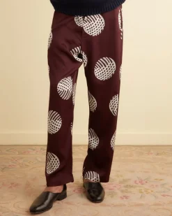Trousers & Pants<BODE Lattice Sphere Pajama Pants Burgundy