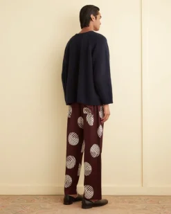 Trousers & Pants<BODE Lattice Sphere Pajama Pants Burgundy