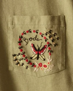 Cut & Sew<BODE Leafwing Pocket Tee - Mint