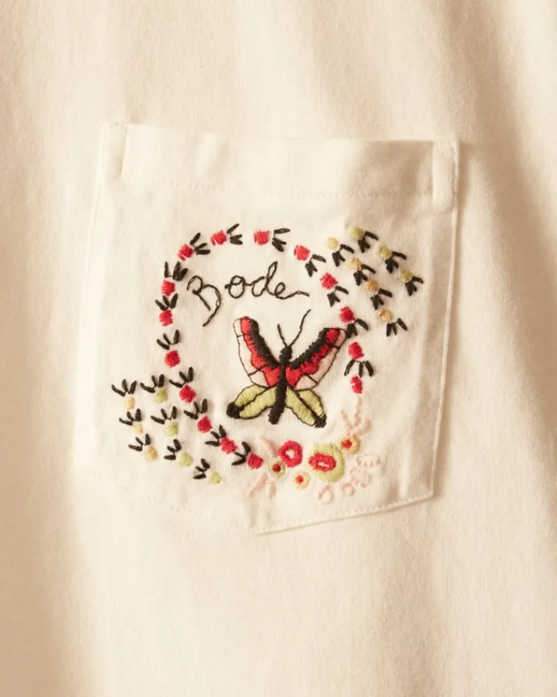 Cut & Sew<BODE Leafwing Pocket Tee - White