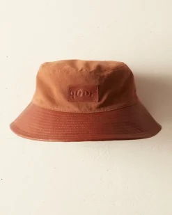Accessories<BODE Leather Brim Bucket Hat - Tan/Brown