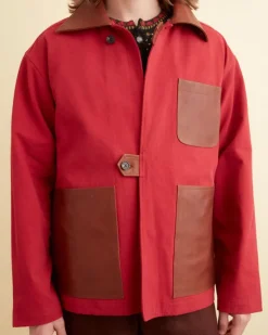 Outerwear<BODE Leather Tab Jacket - Flame