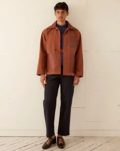 Outerwear<BODE Leather Tab Jacket - Tan/Brown
