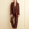 Outerwear<BODE Linen Double-Breasted Suit Jacket - Chocolate