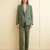Suiting<BODE Linen Double-Breasted Suit Jacket Green