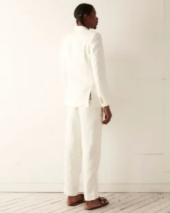 Outerwear<BODE Linen Double-Breasted Suit Jacket - Ivory