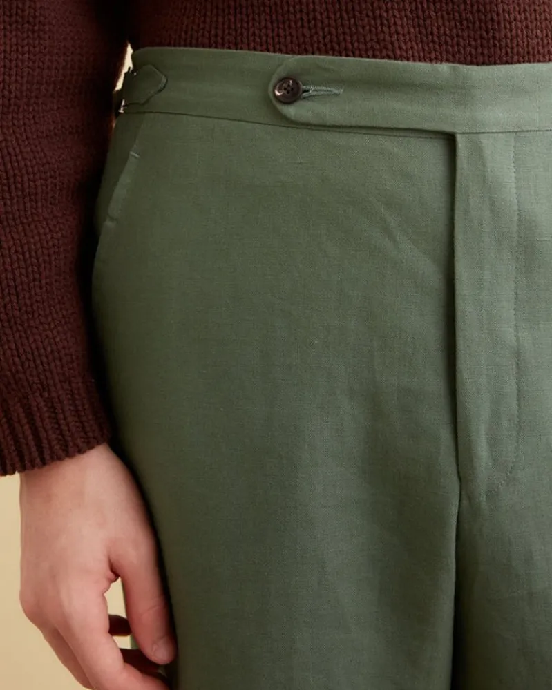 Trousers & Pants<BODE Linen Suiting Trousers Green