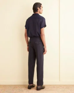 Trousers & Pants<BODE Linen Suiting Trousers Navy