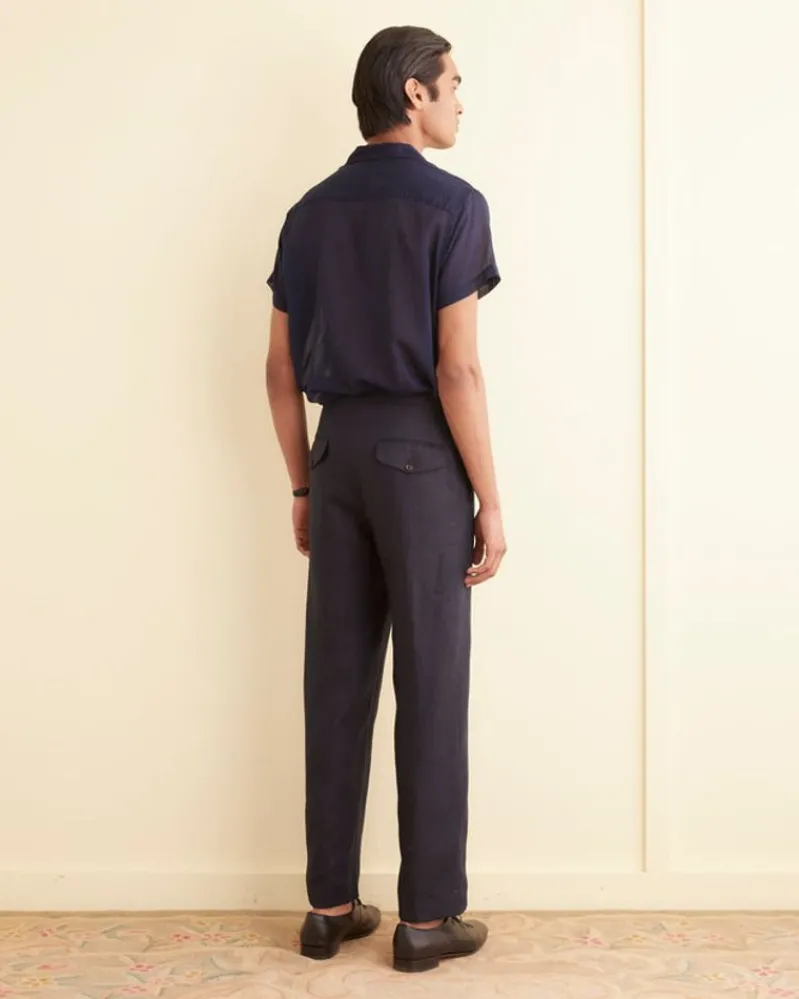 Trousers & Pants<BODE Linen Suiting Trousers Navy