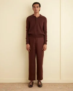 Suiting<BODE Linen Suiting Trousers - Chocolate