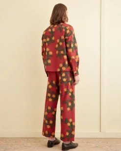Shirts<BODE Marigold Wreath Long Sleeve Shirt Maroon