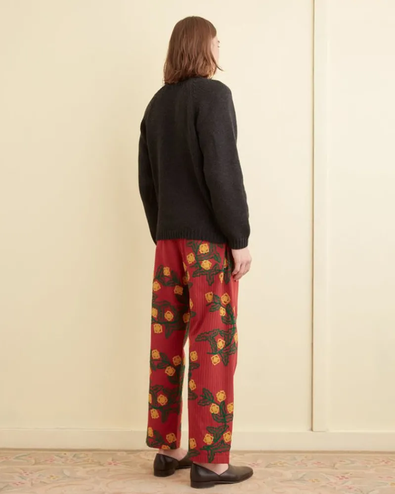 Trousers & Pants<BODE Marigold Wreath Pajama Pants Maroon