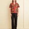 Shirts<BODE Marigold Wreath Short Sleeve Shirt Maroon