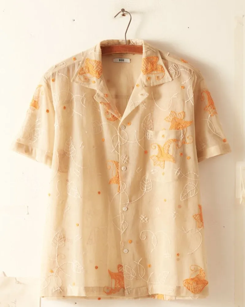 Shirts<BODE Mesh Lilium Short Sleeve Shirt