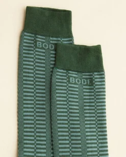 Accessories<BODE Micro Check Socks - Green