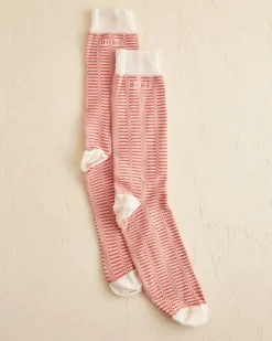 Accessories<BODE Micro Check Socks - Peach Cream