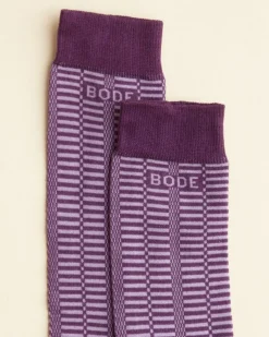 Accessories<BODE Micro Check Socks - Purple