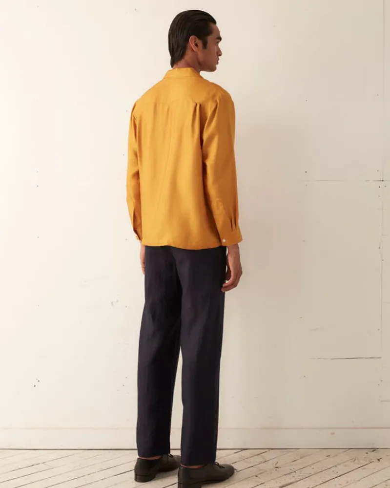 Shirts<BODE Micro Tie Long Sleeve Shirt - Golden
