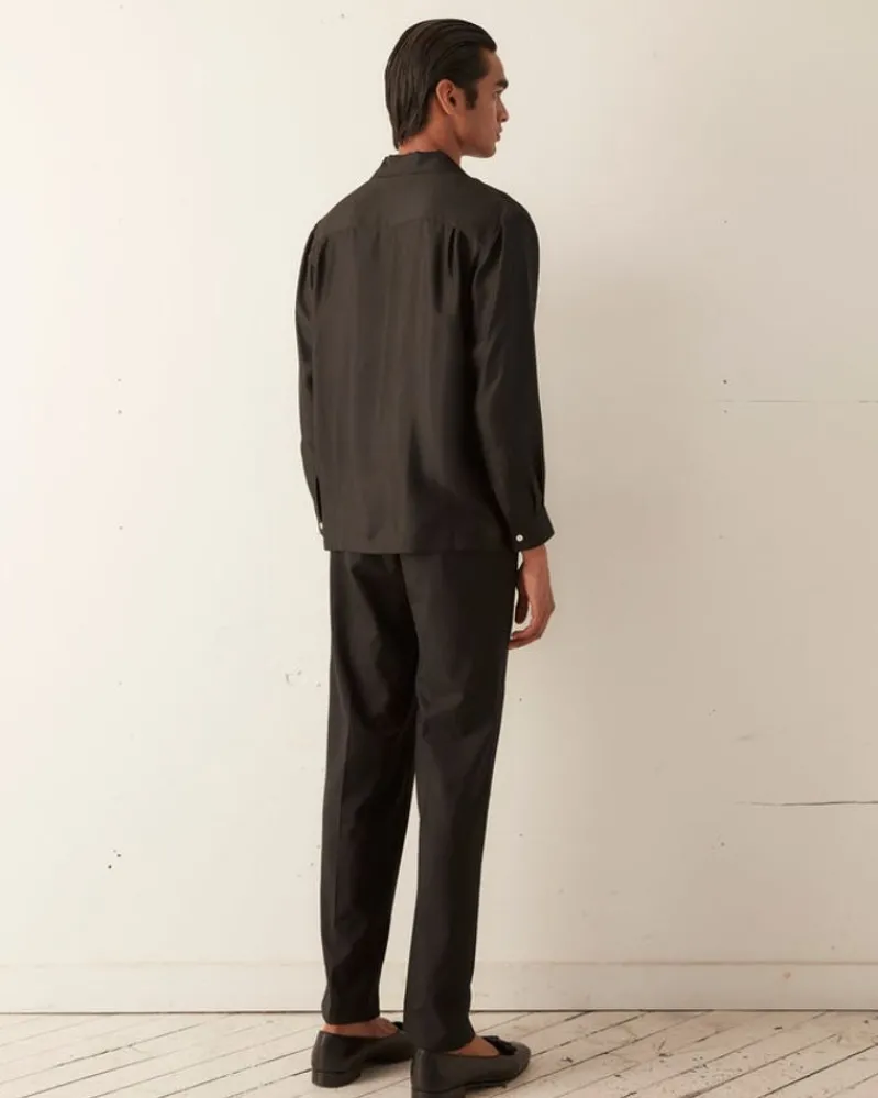 Shirts<BODE Micro Tie Long Sleeve Shirt - Black