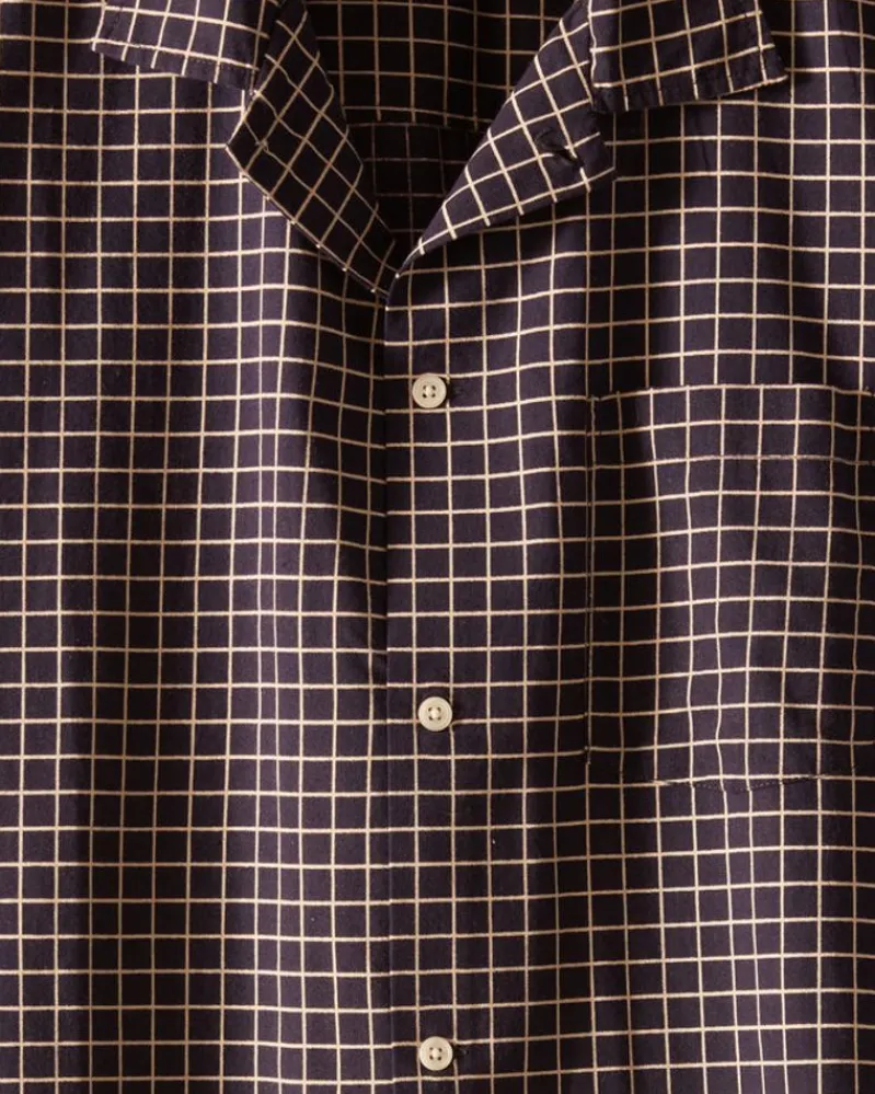 Shirts<BODE Midnight Grid Short Sleeve Shirt