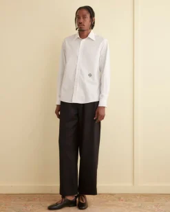 Suiting<BODE Monogrammed Poplin Shirt White