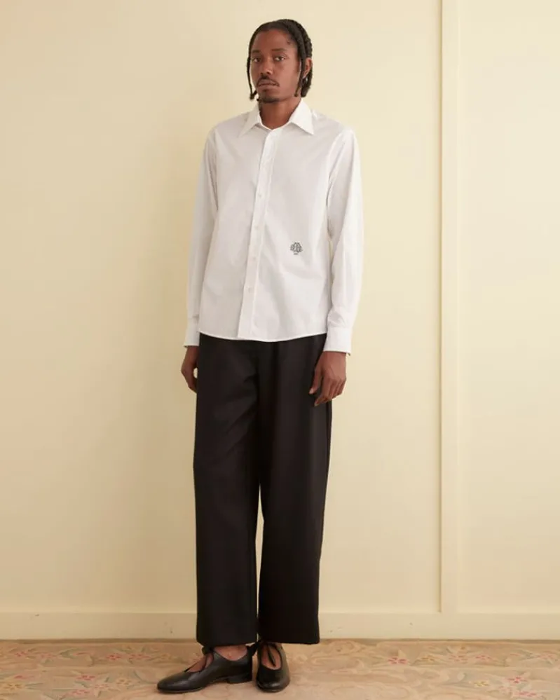 Suiting<BODE Monogrammed Poplin Shirt White