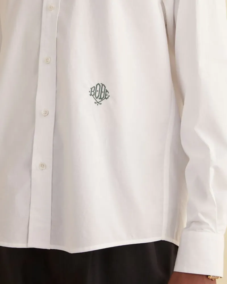 Suiting<BODE Monogrammed Poplin Shirt White