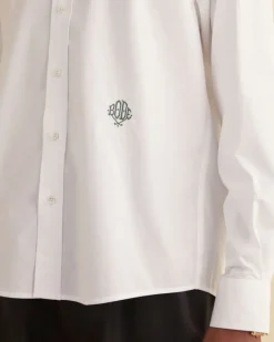 Shirts<BODE Monogrammed Poplin Shirt White