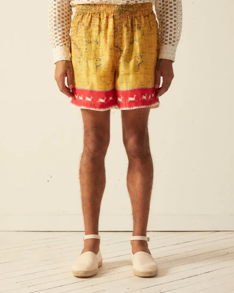 Shorts<BODE Morocco Map Shorts Yellow