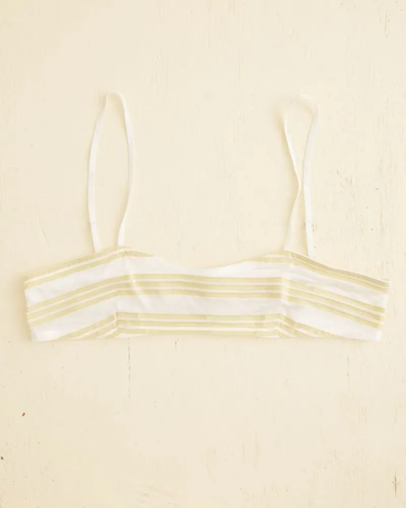 Underpinnings<BODE Morris Stripe Club Bra Green/Multi