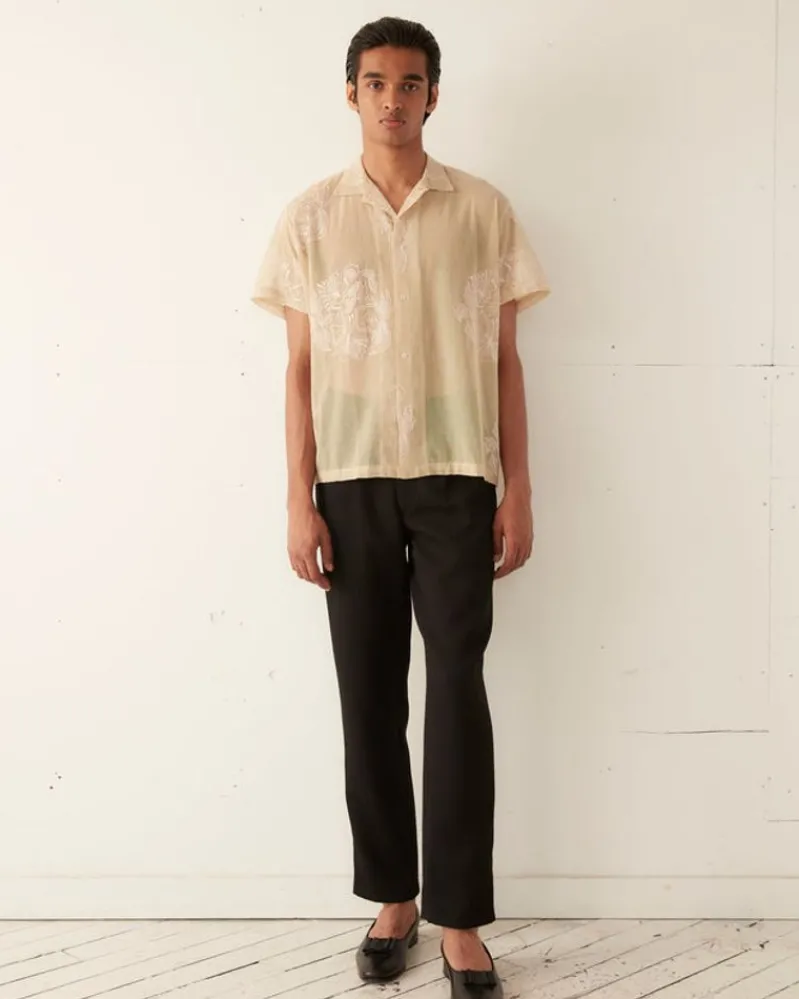 Shirts<BODE Moth Veil Short Sleeve Shirt Ivory
