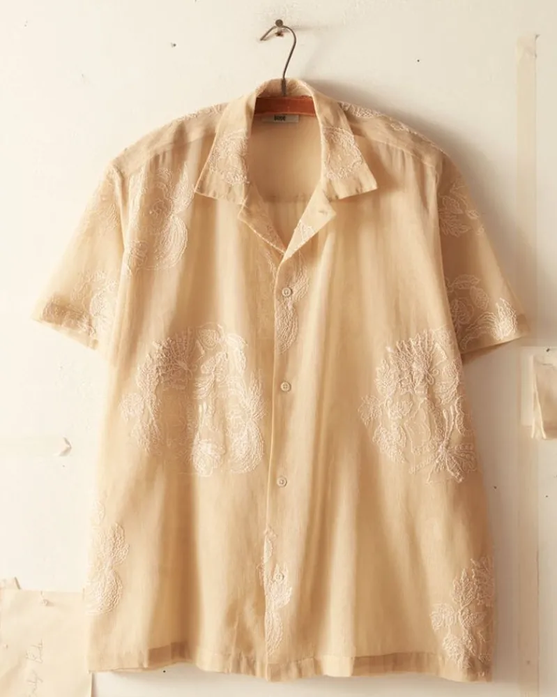 Shirts<BODE Moth Veil Short Sleeve Shirt Ivory