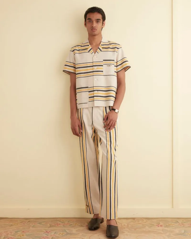 Shirts<BODE Namesake Stripe Short Sleeve Shirt Ecru/Multi