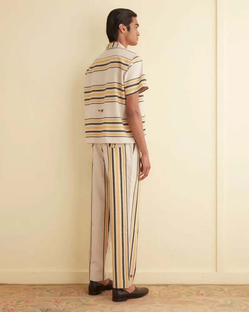 Shirts<BODE Namesake Stripe Short Sleeve Shirt Ecru/Multi