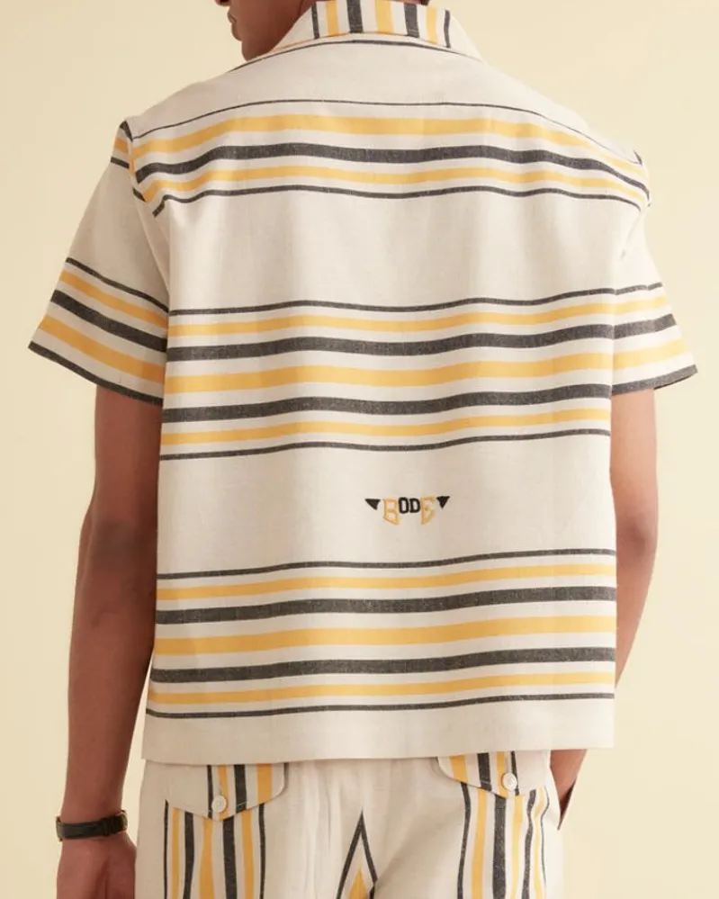 Shirts<BODE Namesake Stripe Short Sleeve Shirt Ecru/Multi