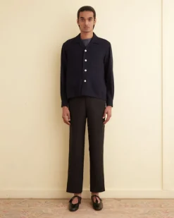 Shirts<BODE Net Long Sleeve Shirt Navy